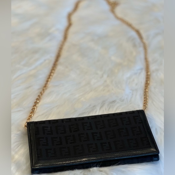 Fendi Zucca Monogram Continental Wallet | Black Canvas & Leather Classic🖤 - Picture 1 of 9